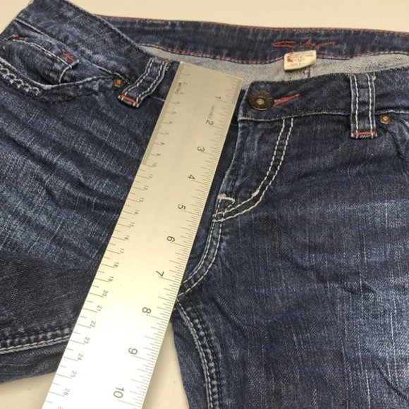 VINTAGE SILVER SANTORINI CROP JEANS 32x27 🦋 - Picture 10 of 13